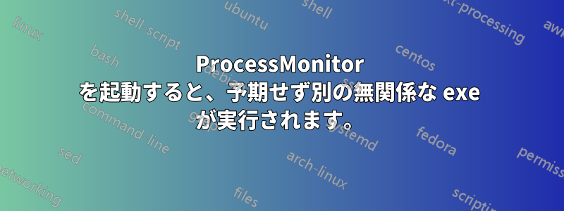 ProcessMonitor を起動すると、予期せず別の無関係な exe が実行されます。