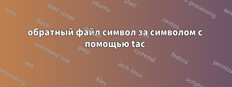 обратный файл символ за символом с помощью tac