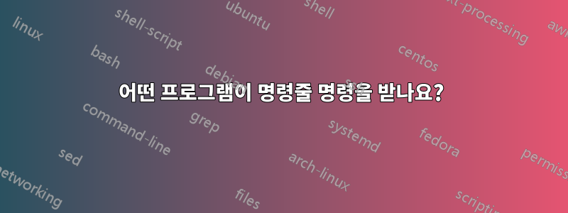 어떤 프로그램이 명령줄 명령을 받나요?