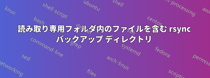 読み取り専用フォルダ内のファイルを含む rsync バックアップ ディレクトリ