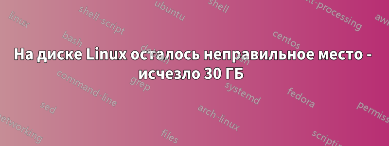 На диске Linux осталось неправильное место - исчезло 30 ГБ 