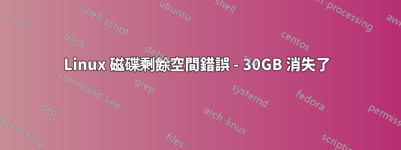 Linux 磁碟剩餘空間錯誤 - 30GB 消失了 