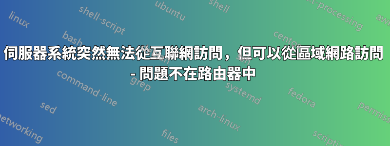 伺服器系統突然無法從互聯網訪問，但可以從區域網路訪問 - 問題不在路由器中