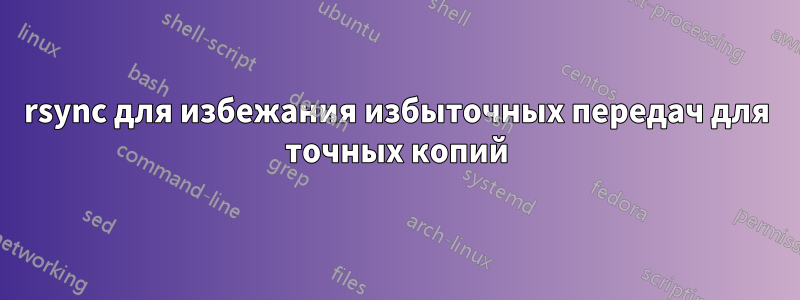 rsync для избежания избыточных передач для точных копий