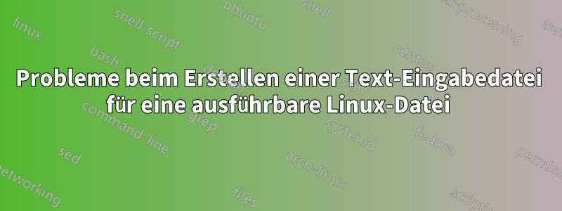 Probleme beim Erstellen einer Text-Eingabedatei für eine ausführbare Linux-Datei