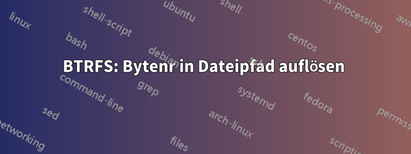 BTRFS: Bytenr in Dateipfad auflösen