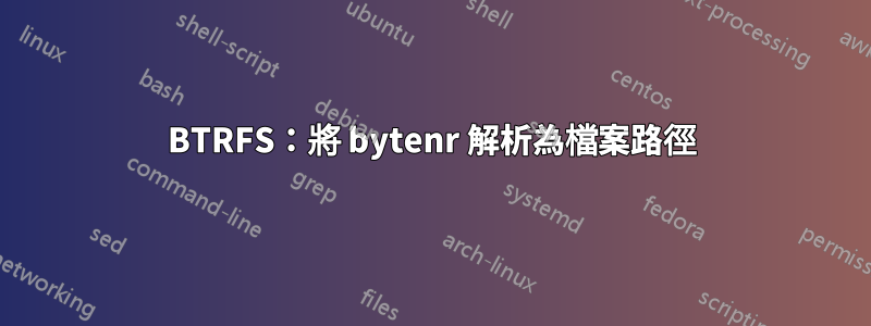 BTRFS：將 bytenr 解析為檔案路徑