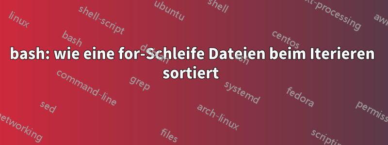 bash: wie eine for-Schleife Dateien beim Iterieren sortiert 