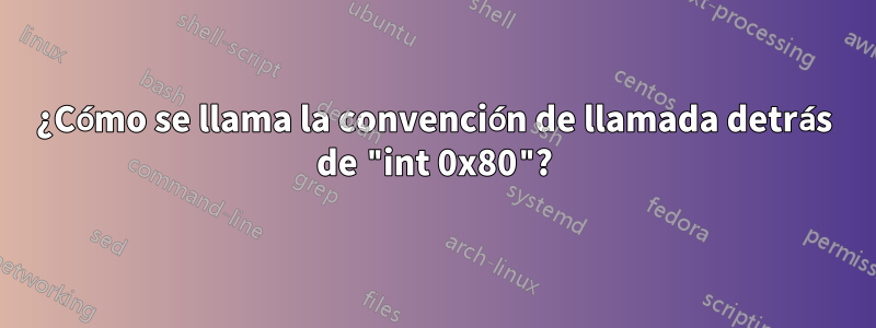 ¿Cómo se llama la convención de llamada detrás de "int 0x80"?
