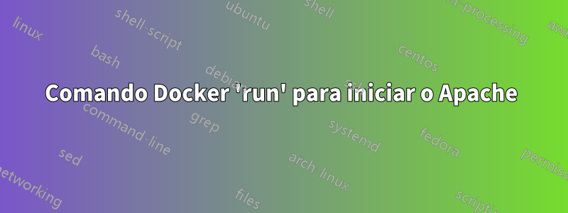 Comando Docker 'run' para iniciar o Apache