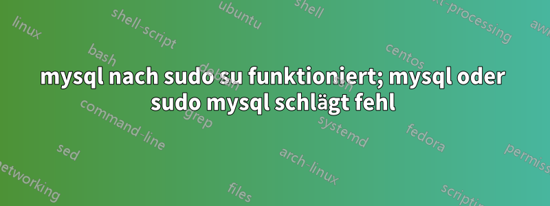 mysql nach sudo su funktioniert; mysql oder sudo mysql schlägt fehl