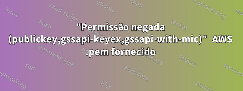 "Permissão negada (publickey,gssapi-keyex,gssapi-with-mic)" AWS .pem fornecido