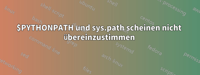 $PYTHONPATH und sys.path scheinen nicht übereinzustimmen