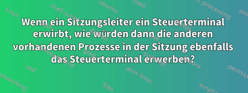 Wenn ein Sitzungsleiter ein Steuerterminal erwirbt, wie würden dann die anderen vorhandenen Prozesse in der Sitzung ebenfalls das Steuerterminal erwerben?