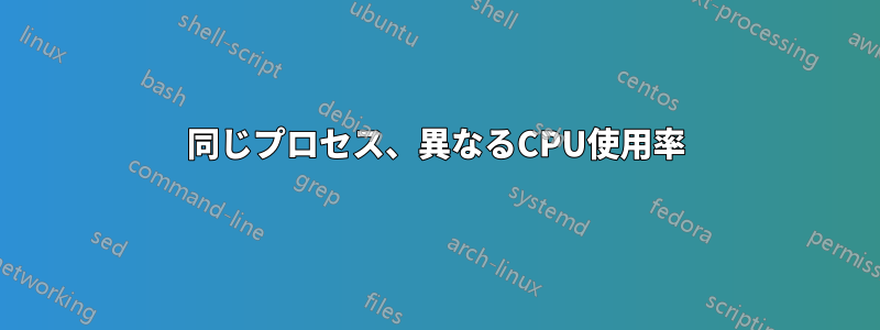 同じプロセス、異なるCPU使用率