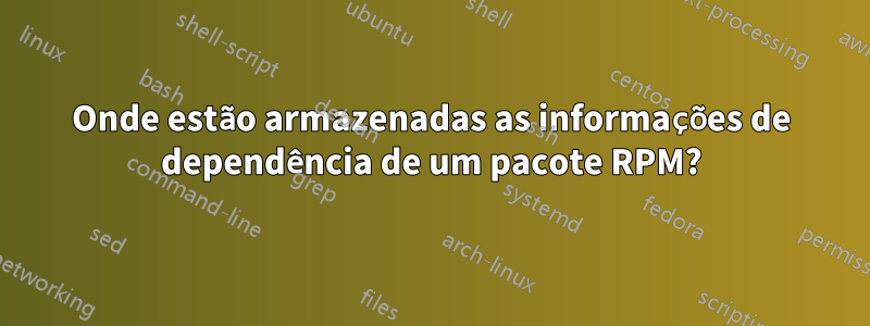 Onde estão armazenadas as informações de dependência de um pacote RPM?