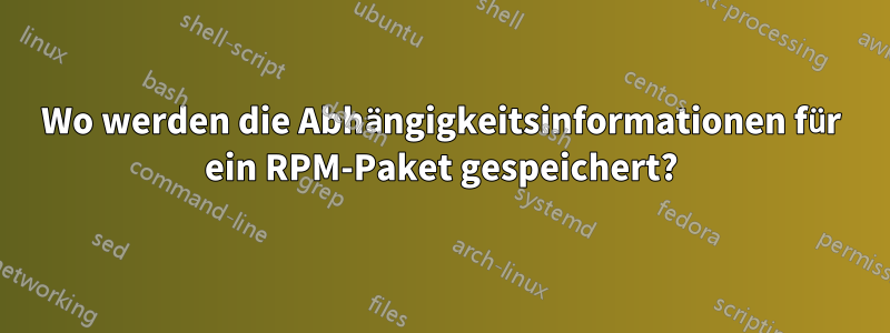 Wo werden die Abhängigkeitsinformationen für ein RPM-Paket gespeichert?