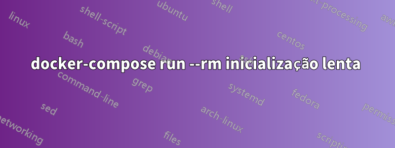 docker-compose run --rm inicialização lenta