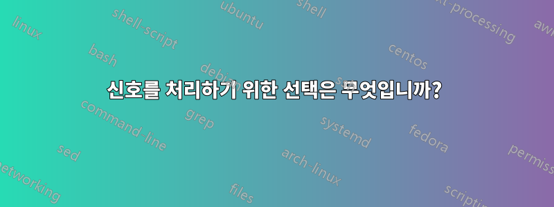 신호를 처리하기 위한 선택은 무엇입니까?