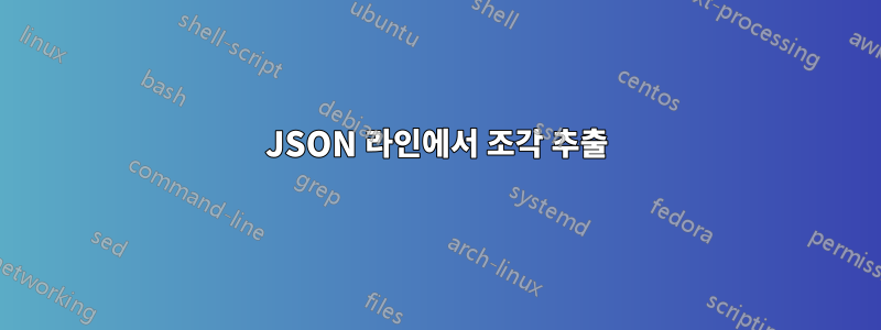 JSON 라인에서 조각 추출