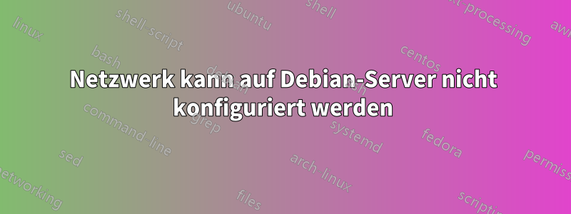 Netzwerk kann auf Debian-Server nicht konfiguriert werden