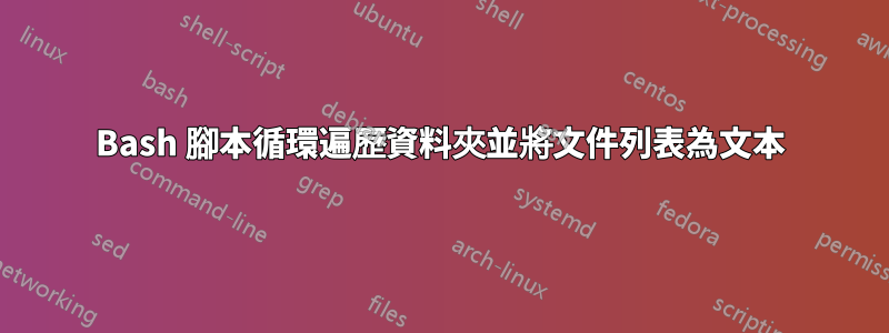 Bash 腳本循環遍歷資料夾並將文件列表為文本