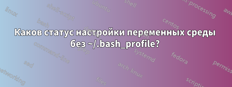 Каков статус настройки переменных среды без ~/.bash_profile?