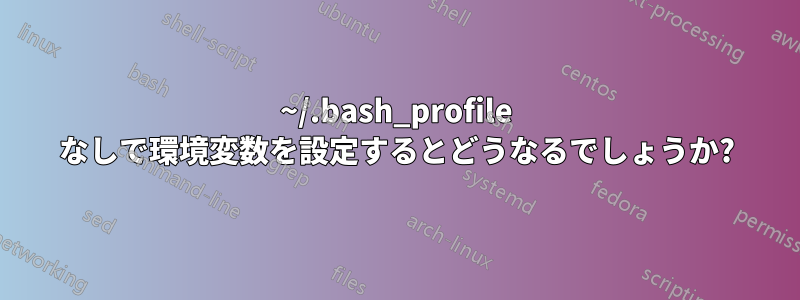 ~/.bash_profile なしで環境変数を設定するとどうなるでしょうか?