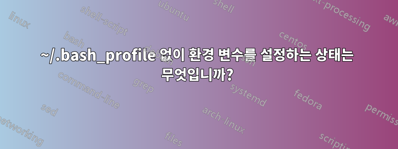 ~/.bash_profile 없이 환경 변수를 설정하는 상태는 무엇입니까?