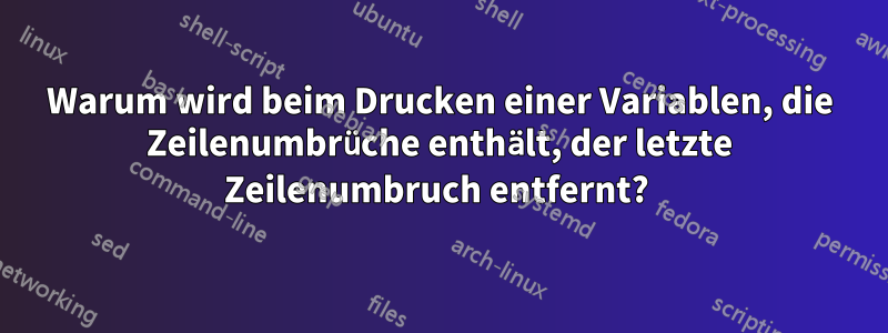 Warum wird beim Drucken einer Variablen, die Zeilenumbrüche enthält, der letzte Zeilenumbruch entfernt?