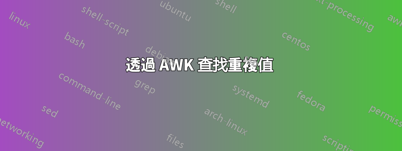 透過 AWK 查找重複值