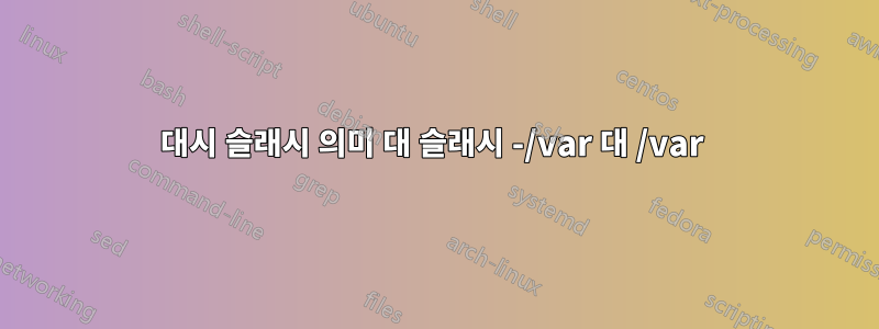 대시 슬래시 의미 대 슬래시 -/var 대 /var 