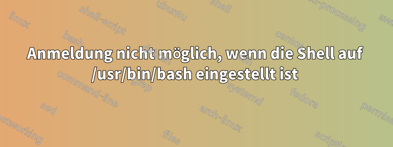 Anmeldung nicht möglich, wenn die Shell auf /usr/bin/bash eingestellt ist