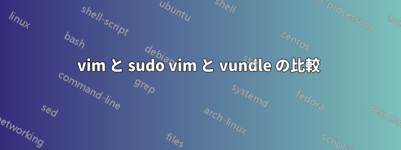 vim と sudo vim と vundle の比較