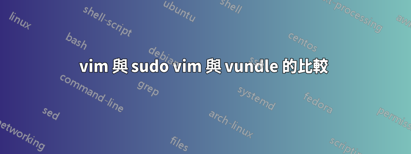 vim 與 sudo vim 與 vundle 的比較