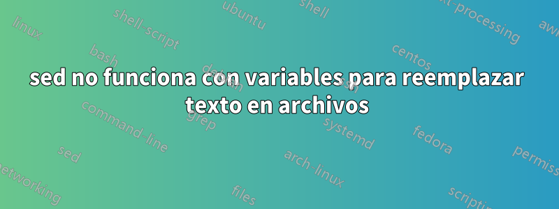 sed no funciona con variables para reemplazar texto en archivos