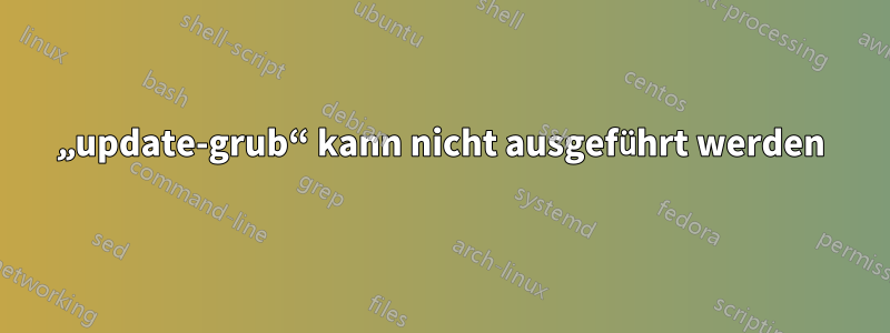 „update-grub“ kann nicht ausgeführt werden