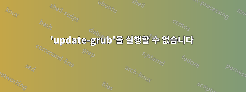 'update-grub'을 실행할 수 없습니다