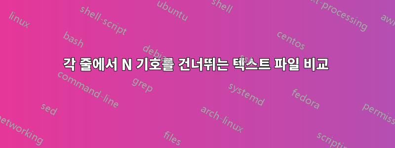 각 줄에서 N 기호를 건너뛰는 텍스트 파일 비교