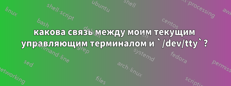 какова связь между моим текущим управляющим терминалом и `/dev/tty`?