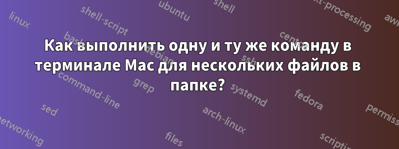 Как выполнить одну и ту же команду в терминале Mac для нескольких файлов в папке?