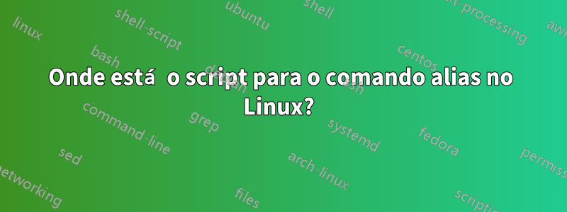 Onde está o script para o comando alias no Linux? 