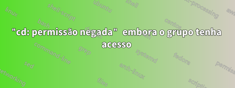 "cd: permissão negada" embora o grupo tenha acesso