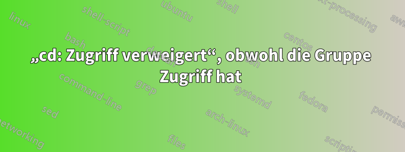 „cd: Zugriff verweigert“, obwohl die Gruppe Zugriff hat