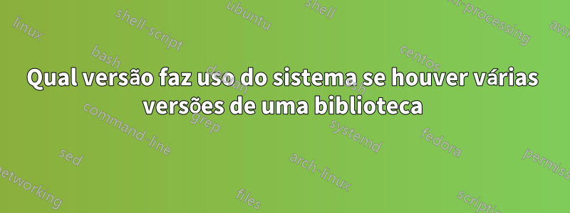 Qual versão faz uso do sistema se houver várias versões de uma biblioteca