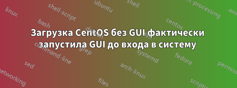 Загрузка CentOS без GUI фактически запустила GUI до входа в систему