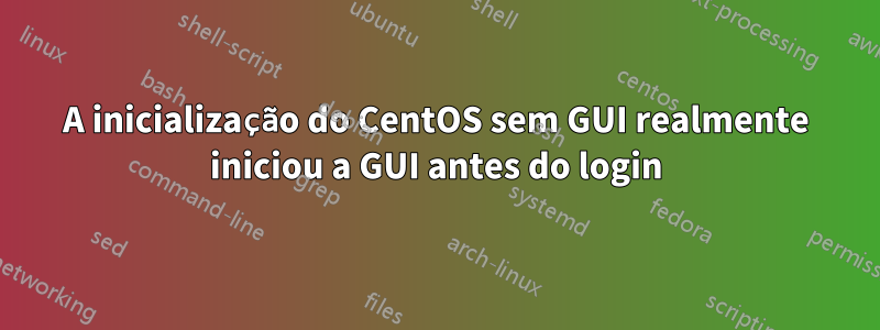 A inicialização do CentOS sem GUI realmente iniciou a GUI antes do login