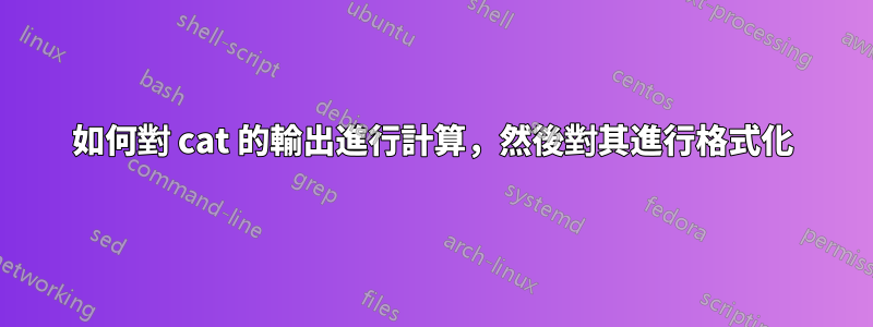 如何對 cat 的輸出進行計算，然後對其進行格式化