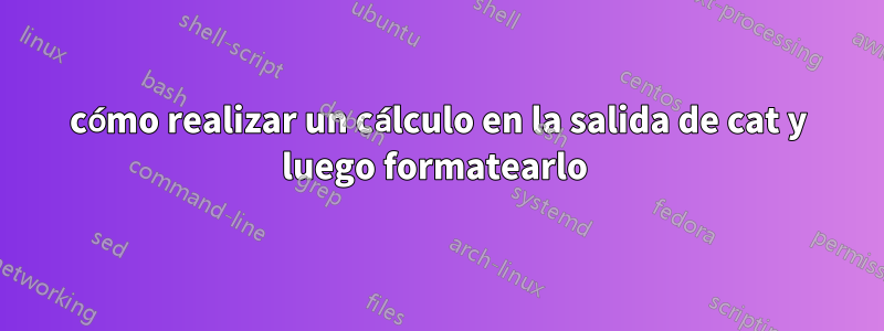 cómo realizar un cálculo en la salida de cat y luego formatearlo 