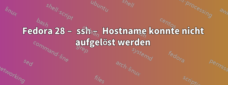 Fedora 28 – ssh – Hostname konnte nicht aufgelöst werden